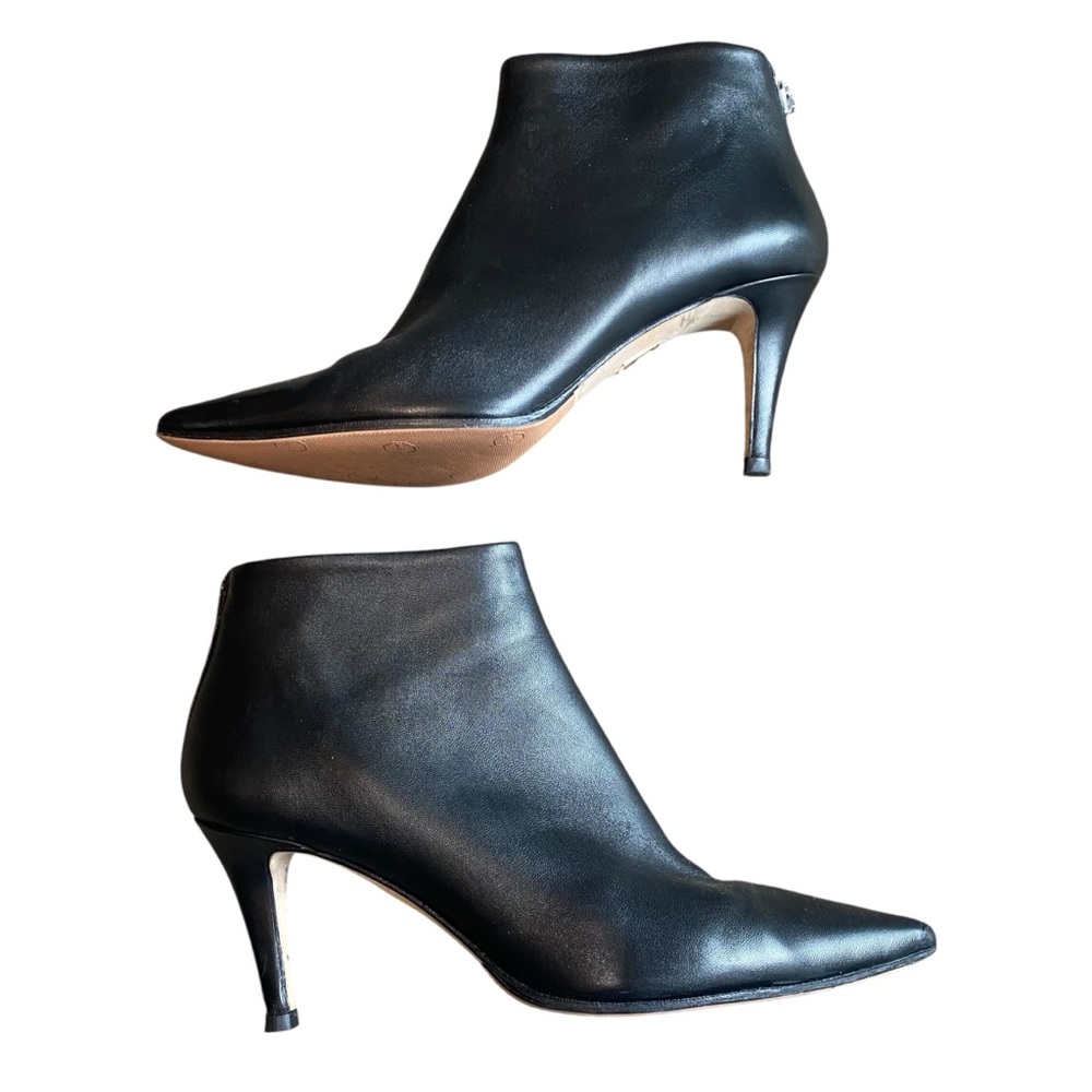 Tamara Mellon Stark Leather Pointed Toe Back Zipper Stiletto Ankle Boots - Picture 6 of 6